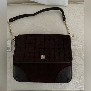 Kate Spade Carnegie Hill Scarlet Chocolate suede and leather trim. NWT